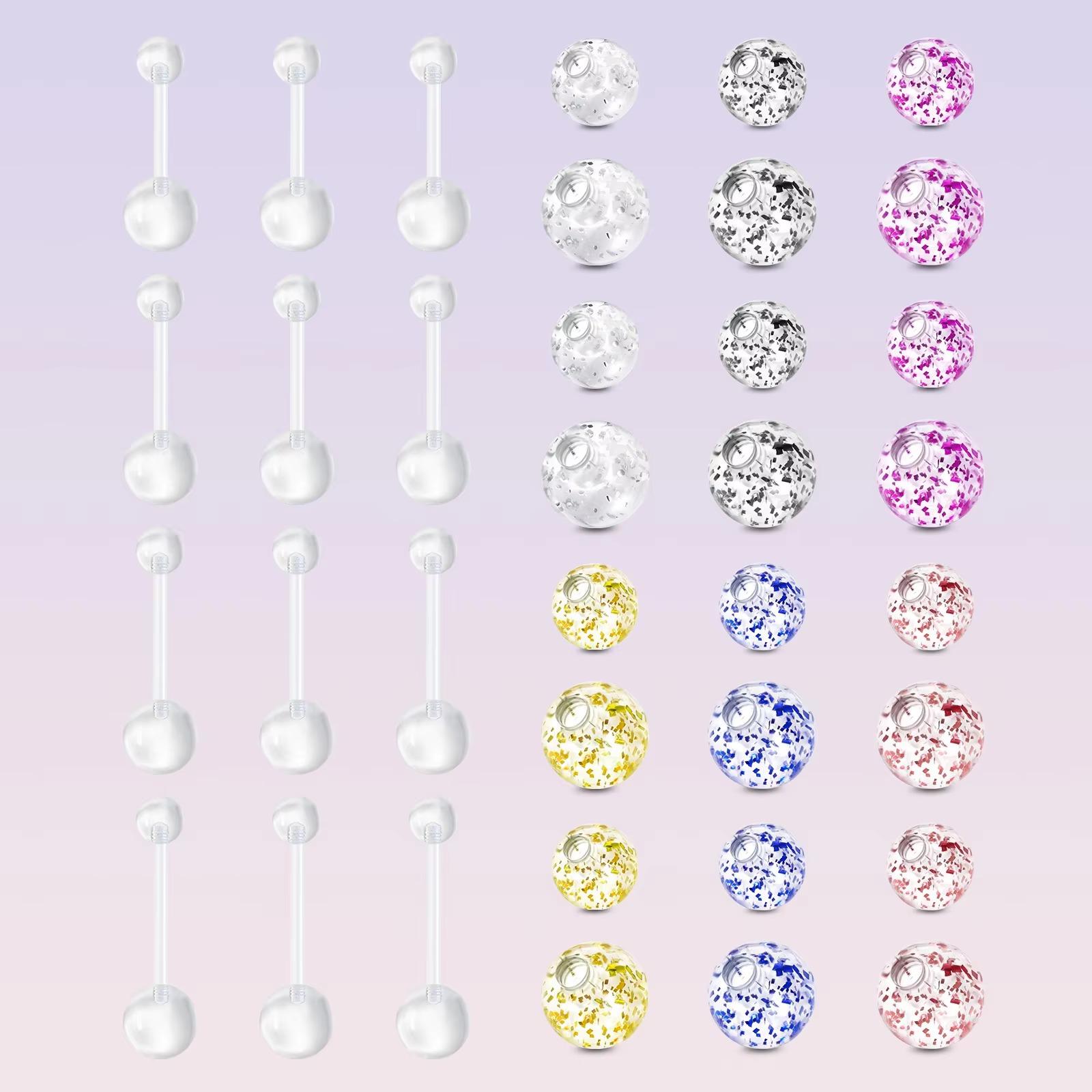 Body Jewelry Replacement Ball - 12pcs 14G Acrílico Clear Navel Piercings