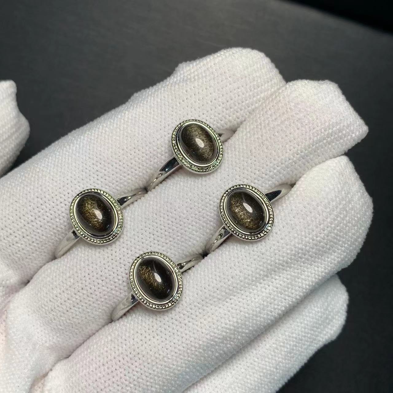 Body Jewelry Wholesale - Anel de obsidiana natural mm ajustável