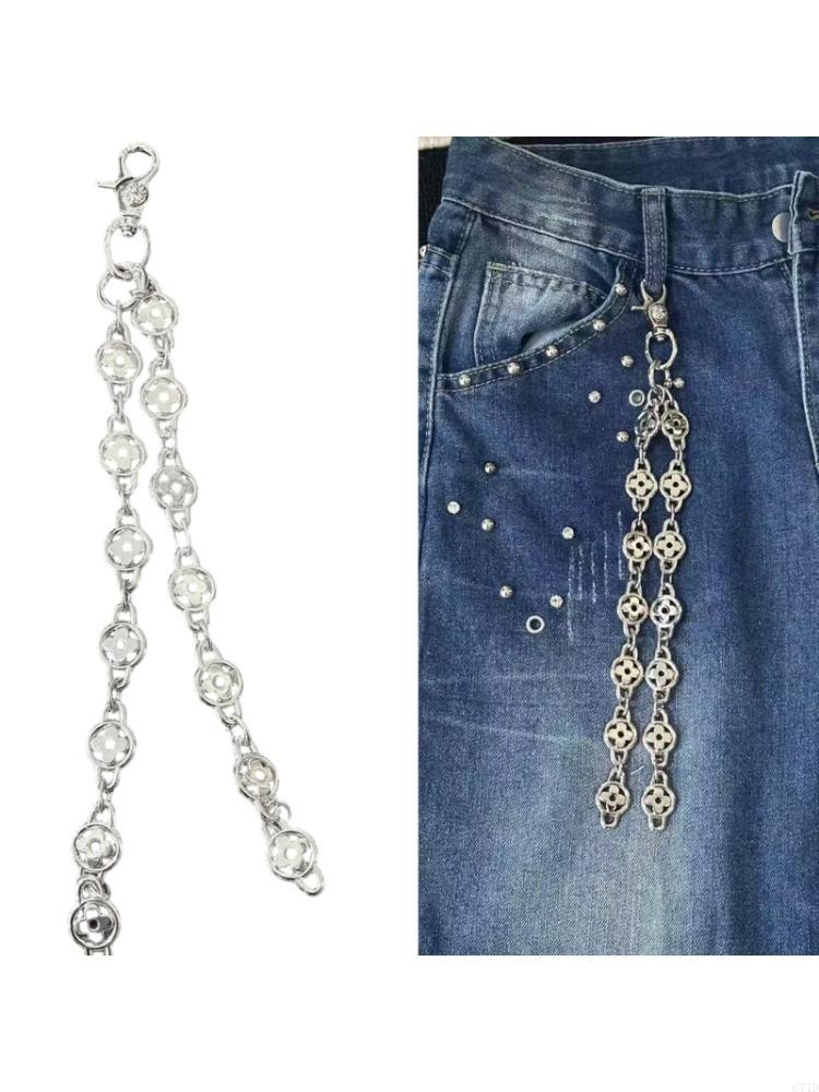 Body Jewelry Charms - Versátil flor prata liga calças corrente