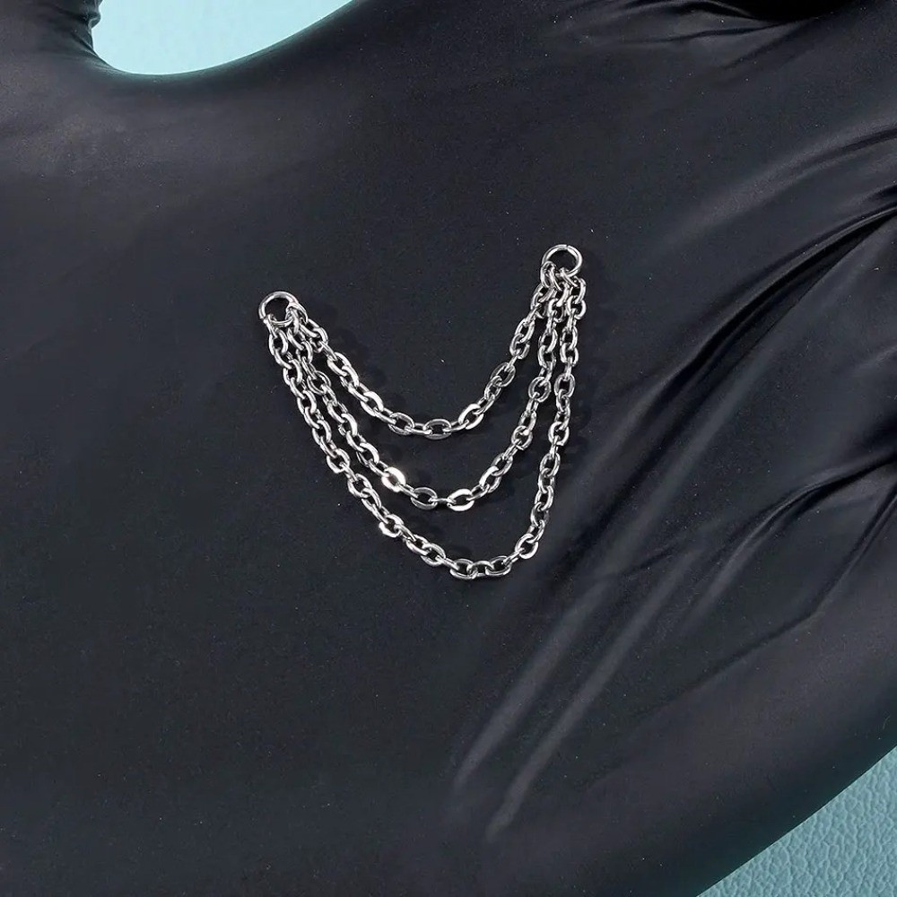 Body Jewelry And Piercing - Corrente de Titânio para Nariz, Corrente