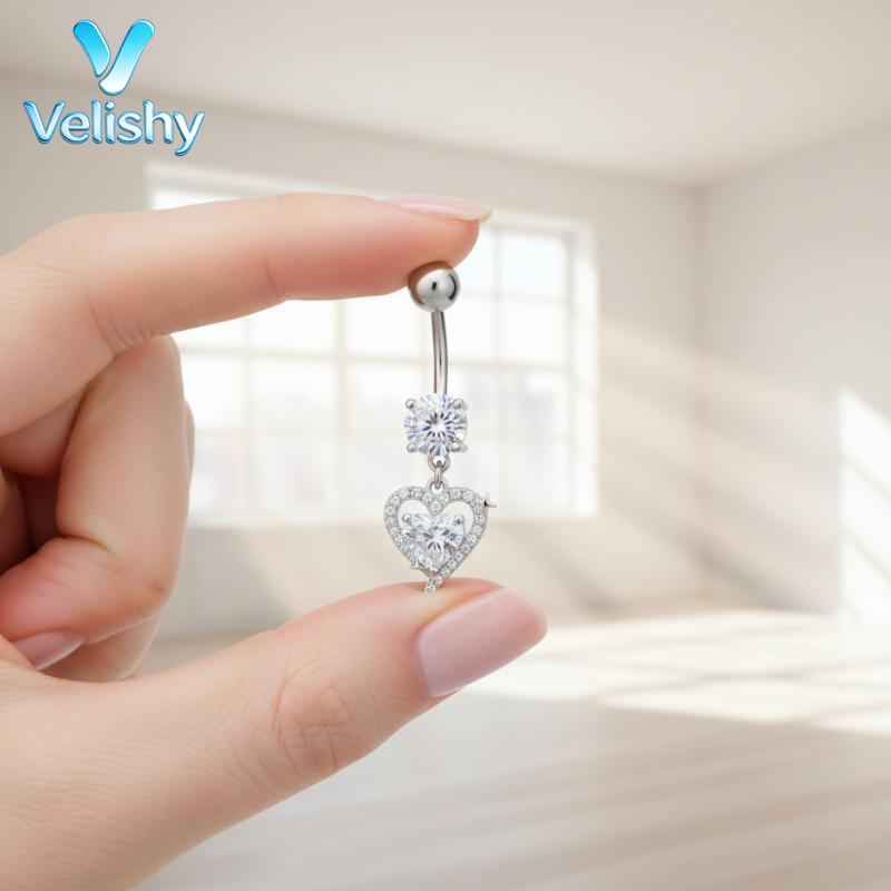 Body Jewelry Barbell - Piercing de Umbigo em Aço Cirúrgico