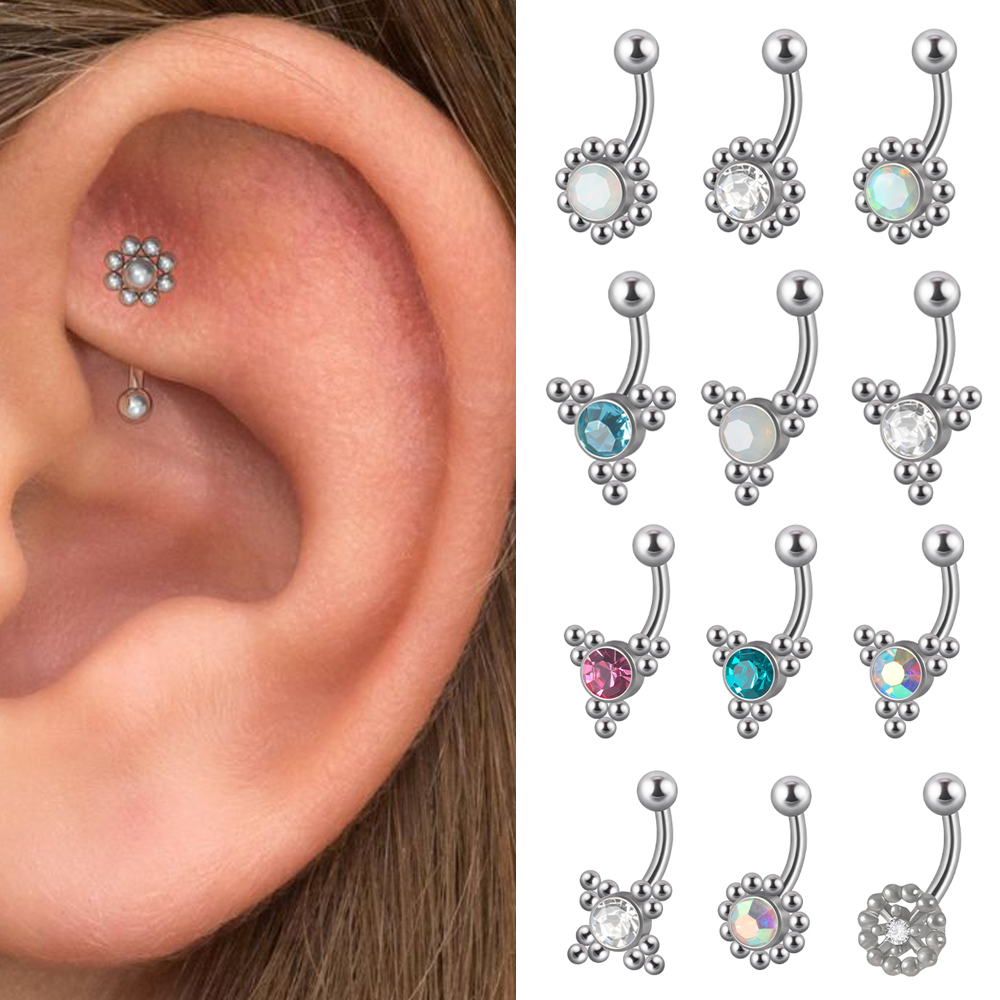 Body Jewelry Barbell - 1 peça g23 titânio 16g cristal