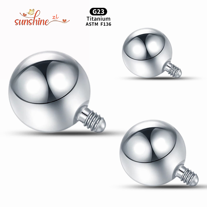 Body Jewelry Replacement Ball - 1 pçs bola rosqueada internamente titânio