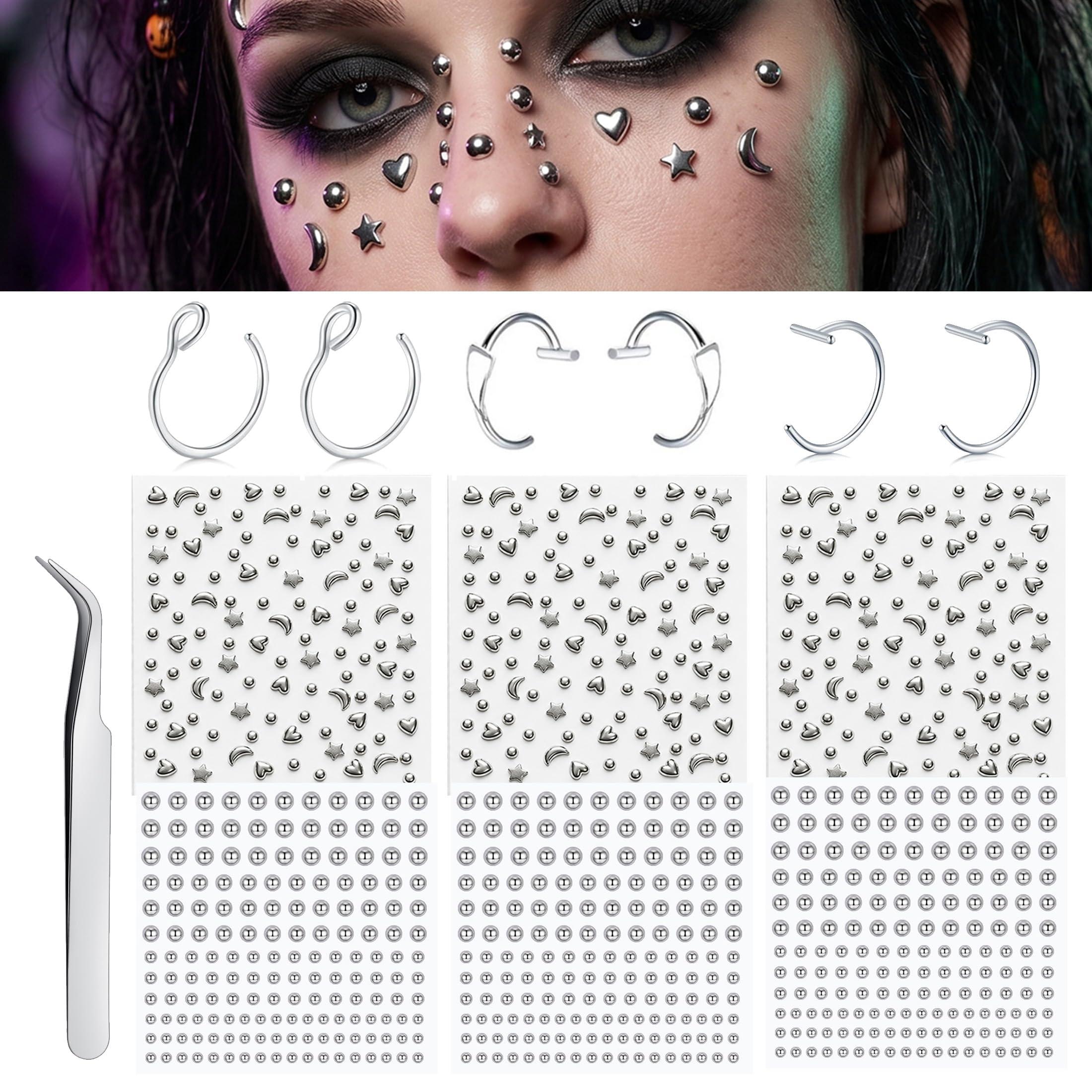 Body Jewelry And Piercing - Piercings Falsos Adesivos: Piercing de Nariz,
