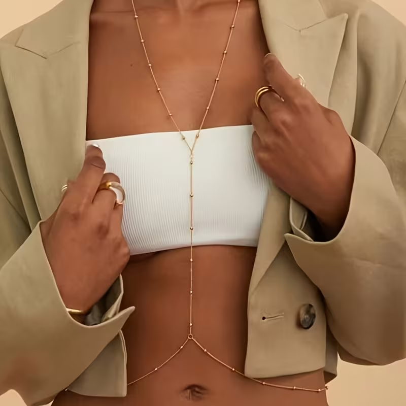 Body Jewelry Bra - Corrente de Corpo Feminina Boêmia Simples