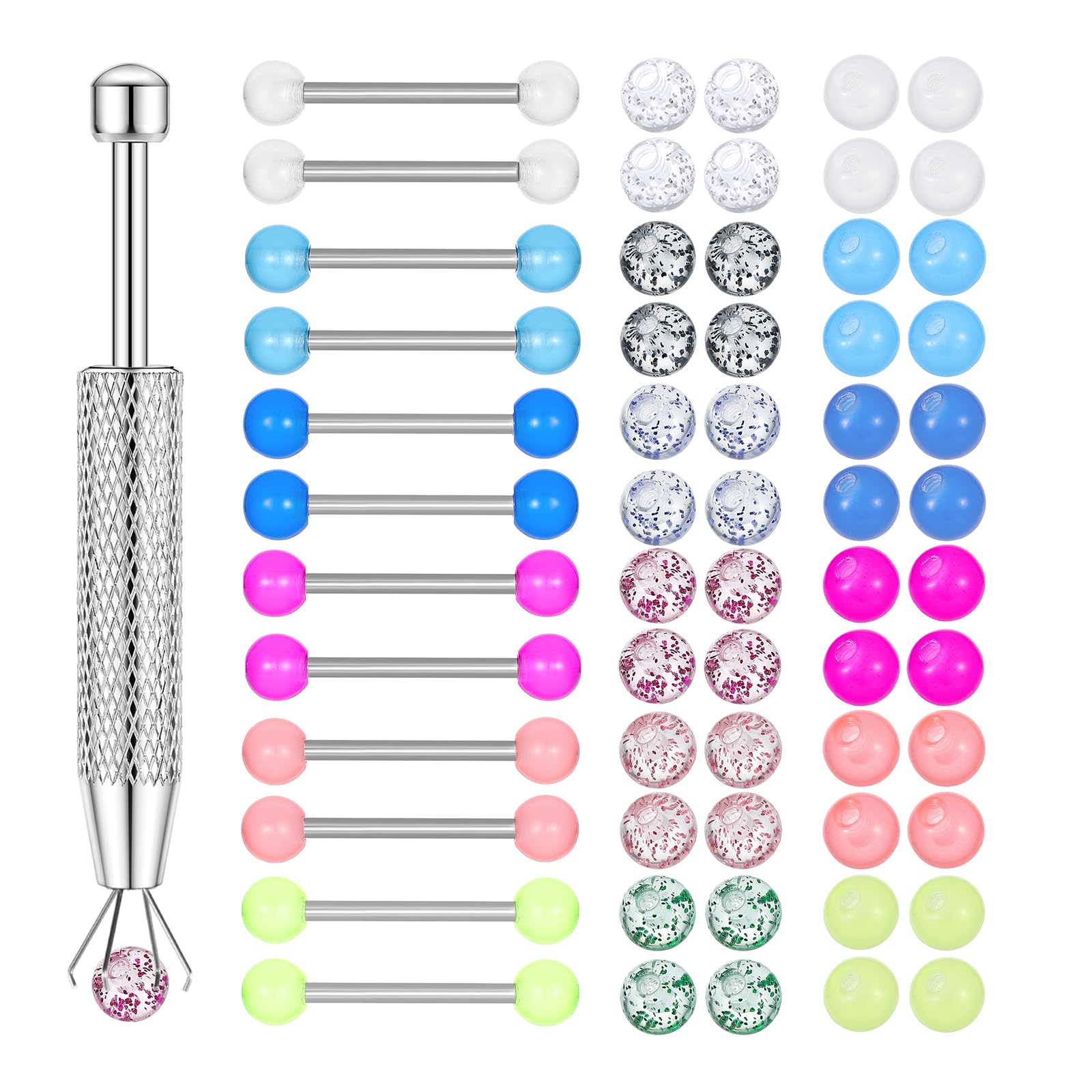 Body Jewelry Replacement Ball - 12PCS Barbell mamilos anéis 48PCS bolas