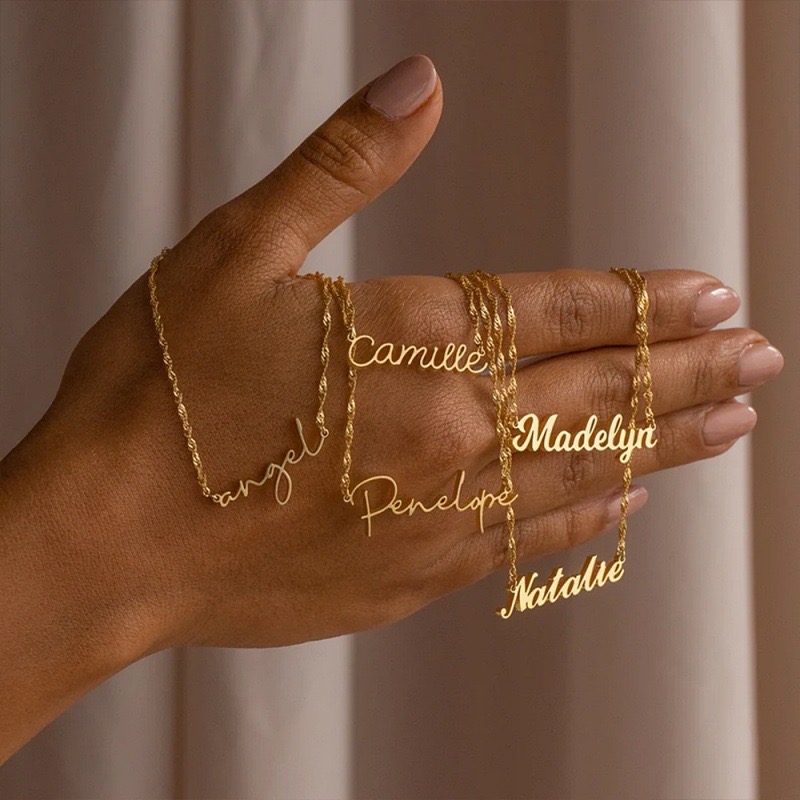 Body Jewelry Wholesale - Nome personalizado ondulação de água colar