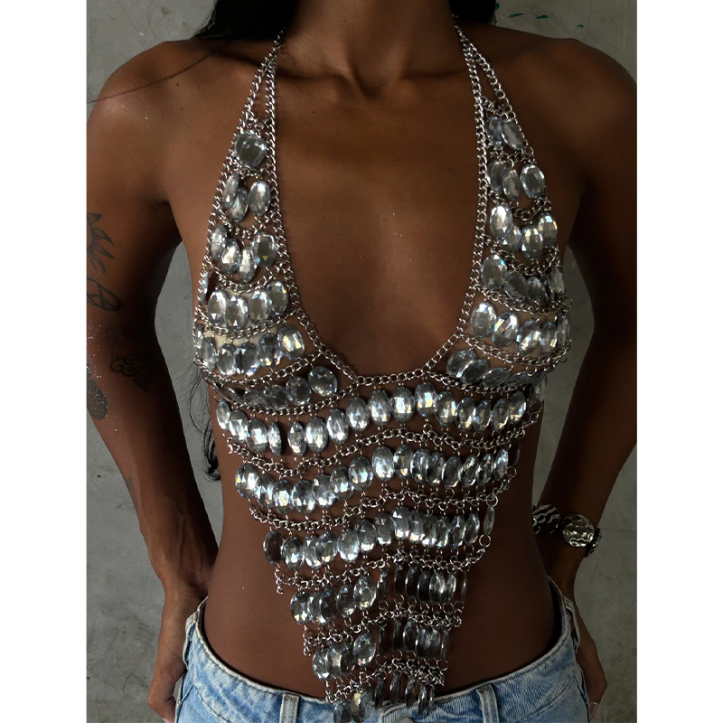 Top Cropped Artesanal Sem Cost - Body Jewelry Bra avaliação e preço