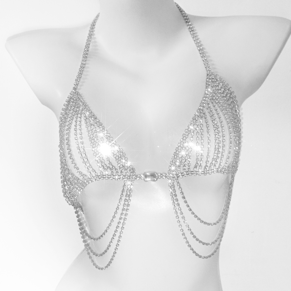 Sutiãs e cuecas de strass de d - Body Jewelry Bra avaliação e preço