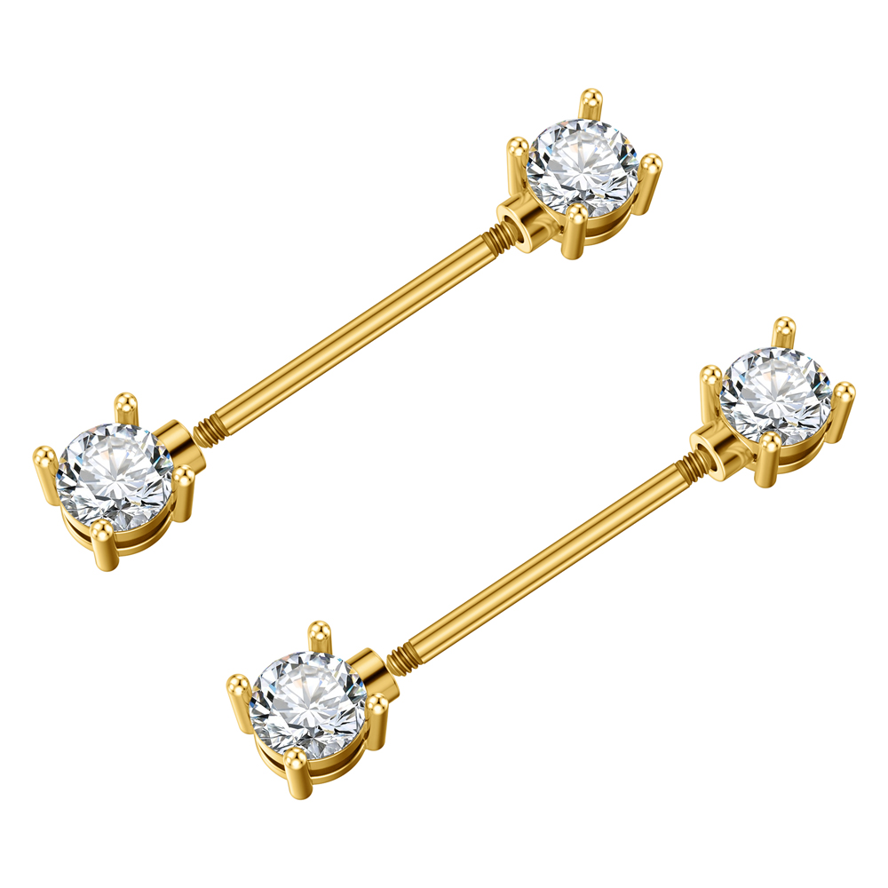 2 Peças Piercings de Mamilo em - Body Jewelry Barbell avaliação e preço