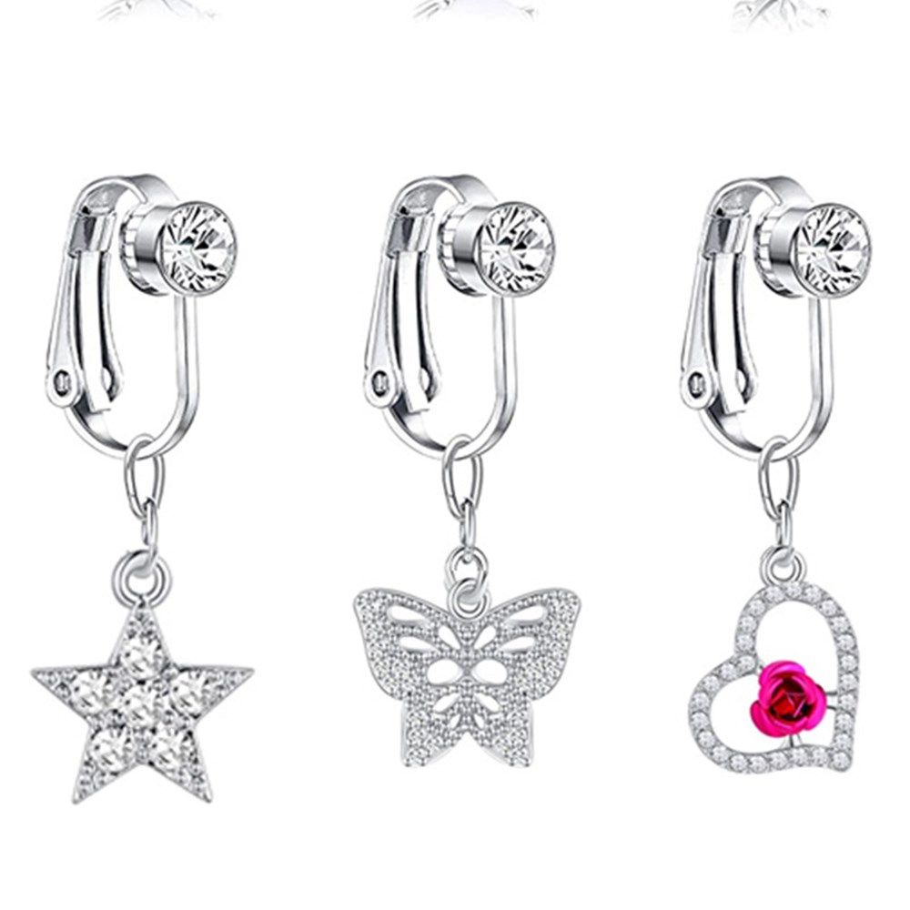 Brincos de borboleta com clipe - Body Jewelry And Piercing avaliação e preço