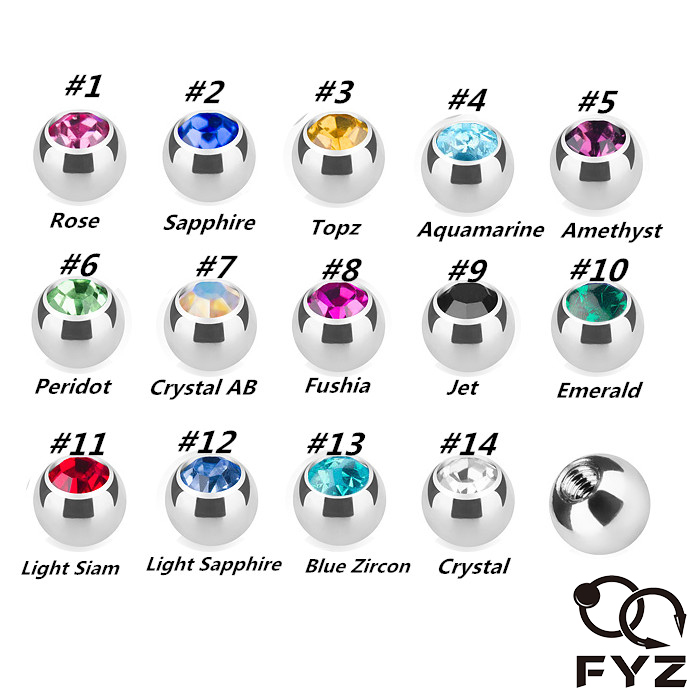 316l prensa de aço cirúrgico a - Body Jewelry Replacement Ball avaliação e preço