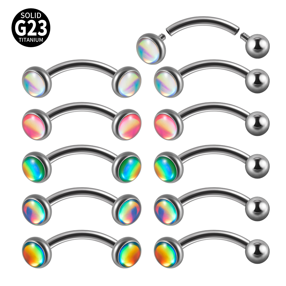 1 peça g23 titânio 16g flash g - Body Jewelry Barbell avaliação e preço