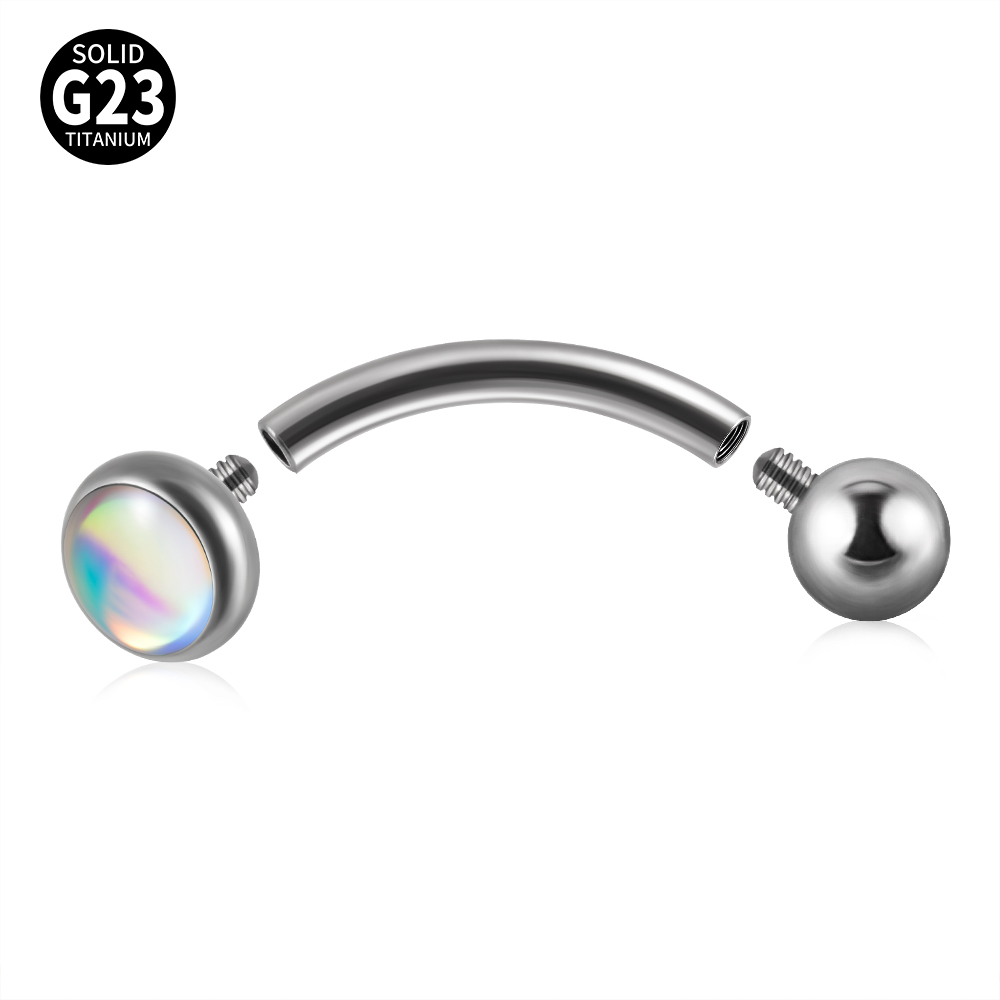 1 peça g23 titânio 16g flash g - Body Jewelry Barbell avaliação e preço
