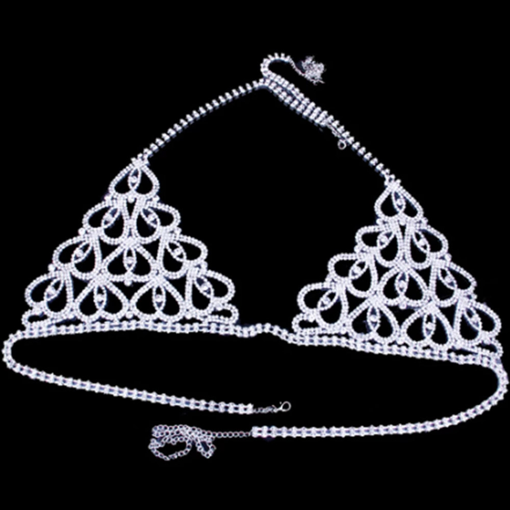 Moda strass coração sutiã tang - Body Jewelry Bra avaliação e preço