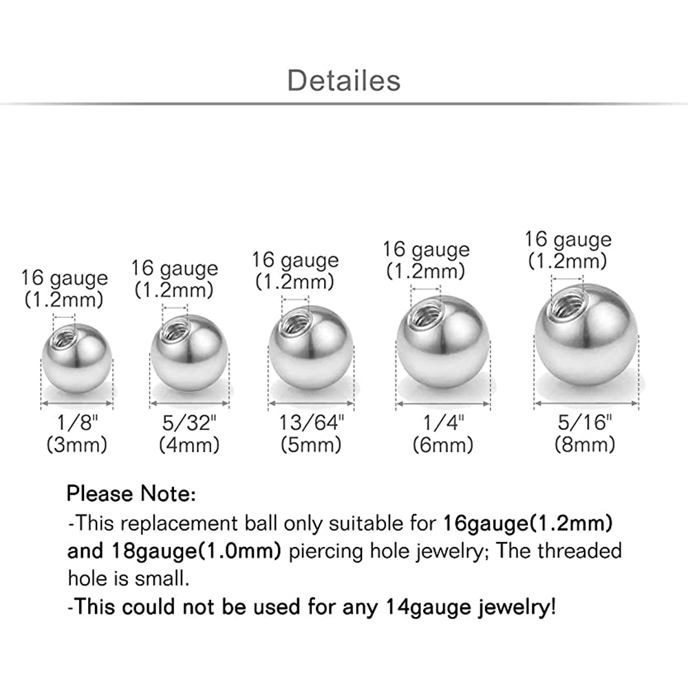 Bolas de substituição de aço c - Body Jewelry Barbell avaliação e preço
