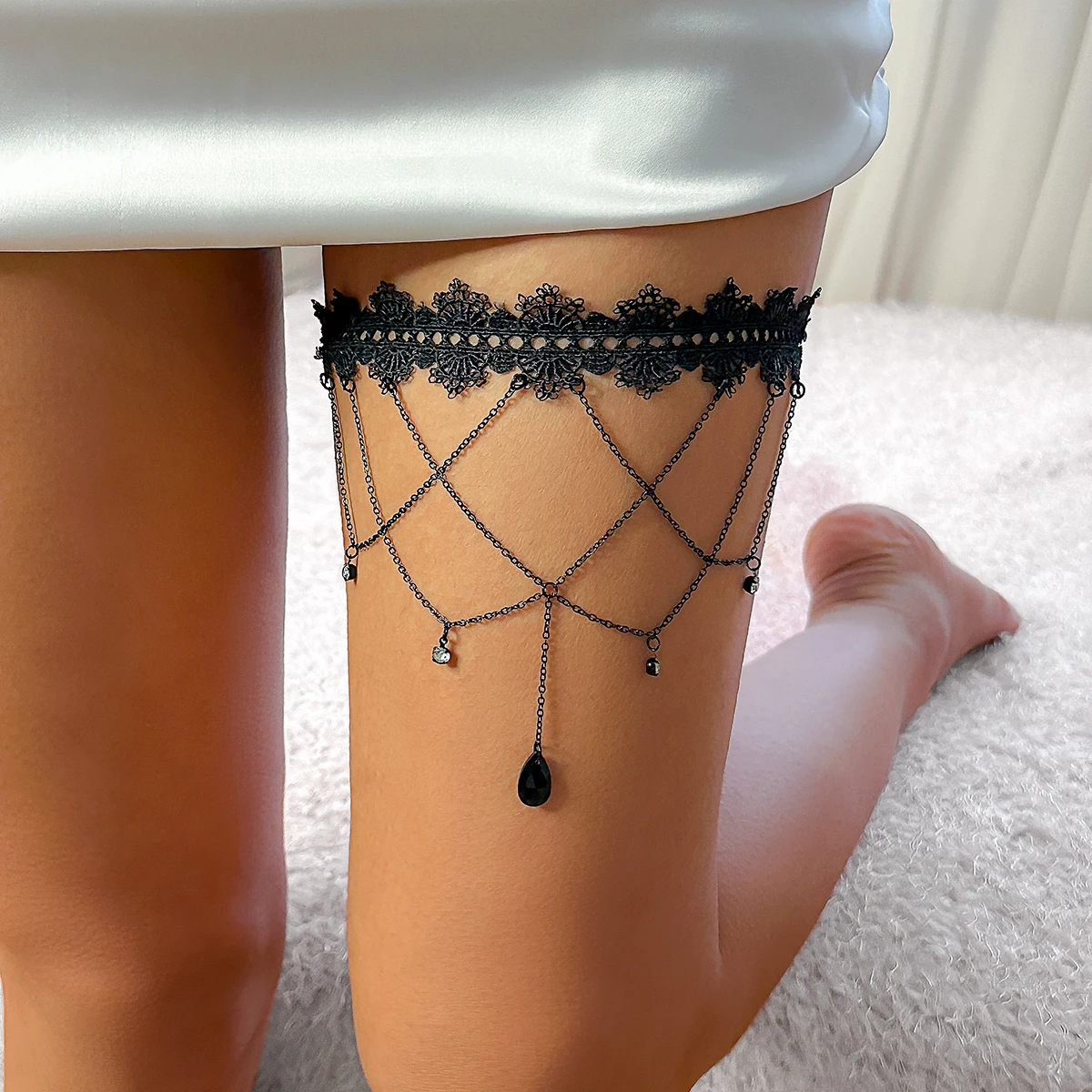 Ingemark boho elástico preto r - Body Jewelry Leg Chain avaliação e preço