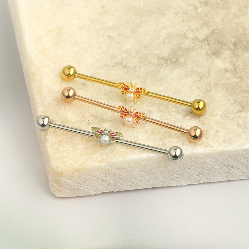 Brincos de Barra CZ Borboleta  - Body Jewelry Barbell avaliação e preço