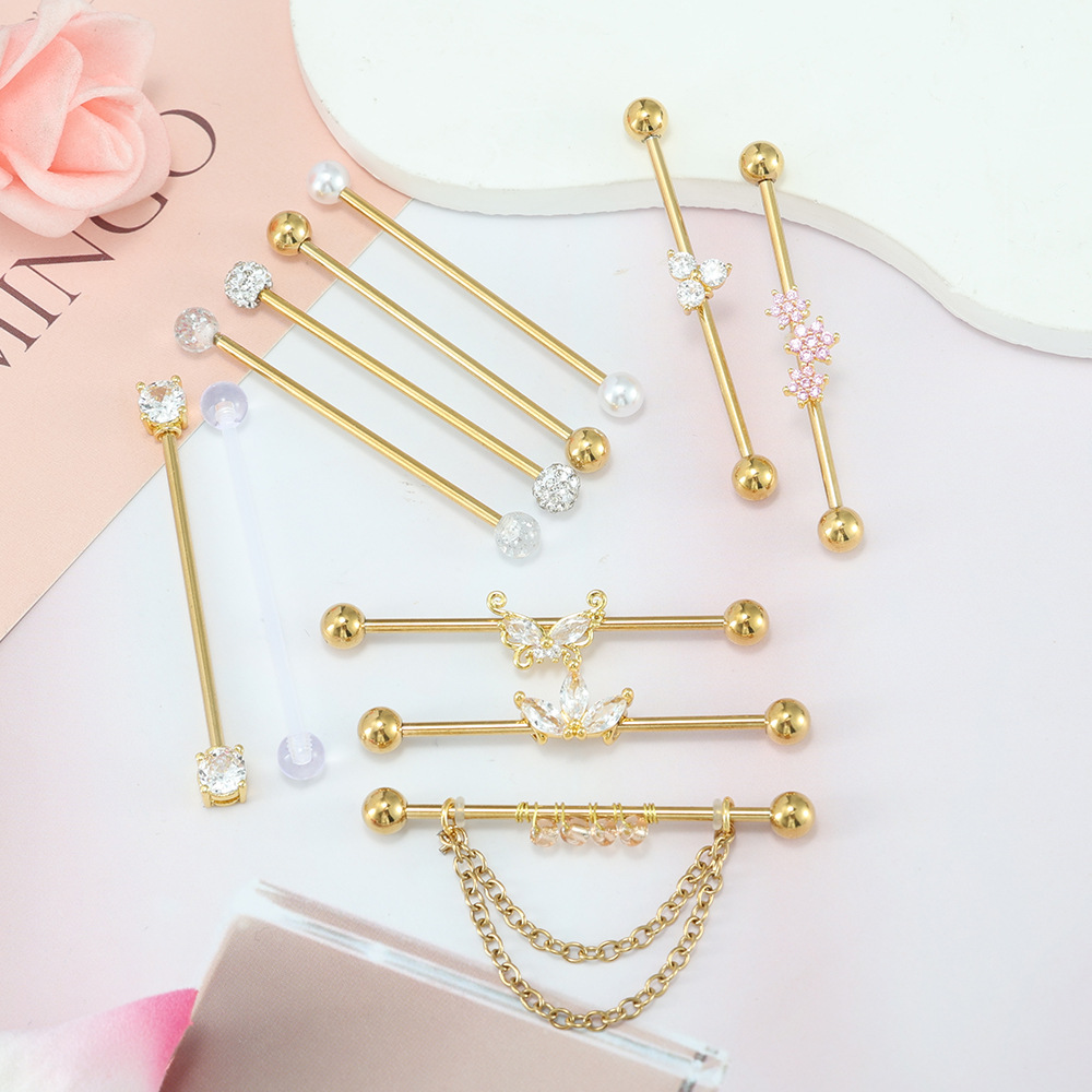 Piercing Industrial Banhado a  - Body Jewelry Barbell avaliação e preço