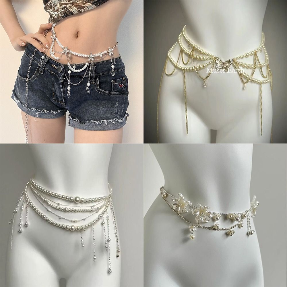 Moda elegante pérola cintura c - Body Jewelry Sale avaliação e preço