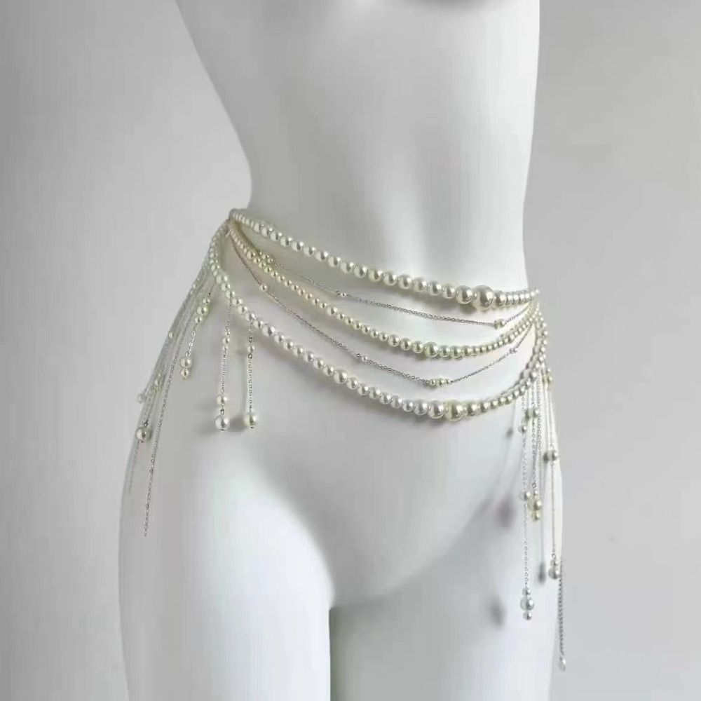 Moda elegante pérola cintura c - Body Jewelry Sale avaliação e preço