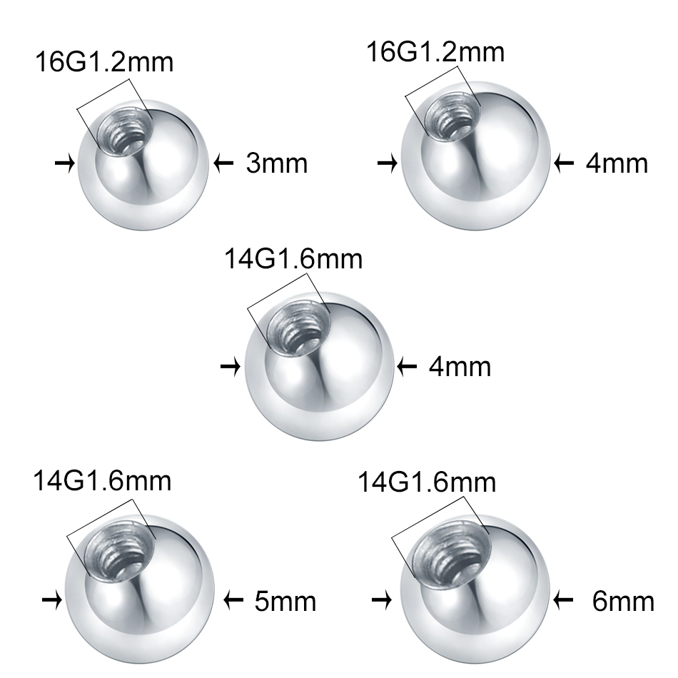 10 peças de bolas de parafuso  - Body Jewelry Replacement Ball avaliação e preço